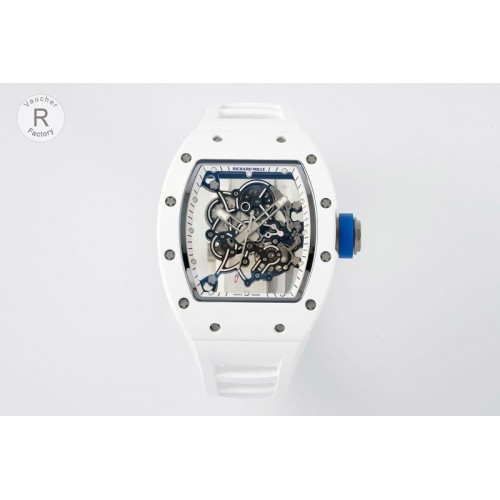Richard Mille RM055 White Ceramic RF 1:1 Best Edition Skeleton Dial White Rubber Strap RMUL2 Super Clone (Free Sprung) Richard Mille RM055 White Ceramic RF 1:1 Best Edition Skeleton Dial White Rubber Strap RMUL2 Super Clone (Free Sprung)