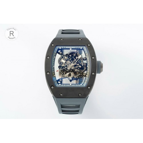 Richard Mille RM055 Gray Case RF 1:1 Best Edition Skeleton Dial Black Rubber Strap RMUL2 Super Clone (Free Sprung) Richard Mille RM055 Gray Case RF 1:1 Best Edition Skeleton Dial Black Rubber Strap RMUL2 Super Clone (Free Sprung)