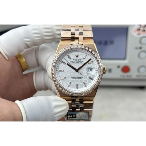 Rolex Land Dweller 127385 Diamond Bezel Gain Weight RG B Factory White Dial T Diamond Marker On RG Bracelet A7135 (164g) Rolex Land Dweller 127385 Diamond Bezel Gain Weight RG B Factory White Dial T Diamond Marker On RG Bracelet A7135 (164g)