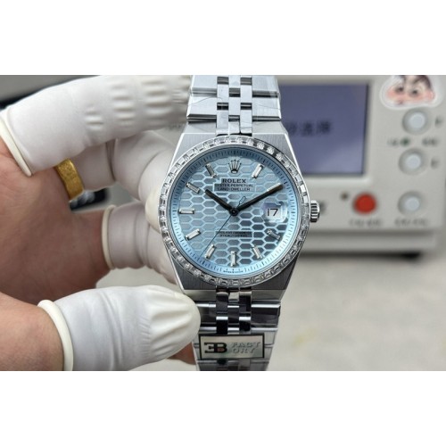 Rolex Land Dweller 127386 Diamond Bezel Gain Weight SS B Factory Ice Blue Dial T Diamond Marker On SS Bracelet A7135(164g) Rolex Land Dweller 127386 Diamond Bezel Gain Weight SS B Factory Ice Blue Dial T Diamond Marker On SS Bracelet A7135(164g)
