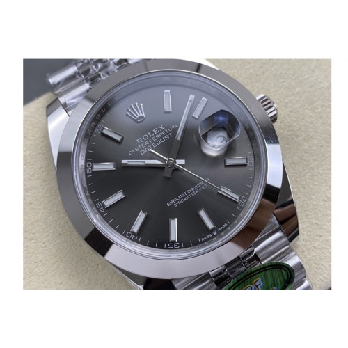 Rolex DateJust 41 126330 904L SS ARF 1:1 Best Edition Gray Dial on Oyster Bracelet VS3235