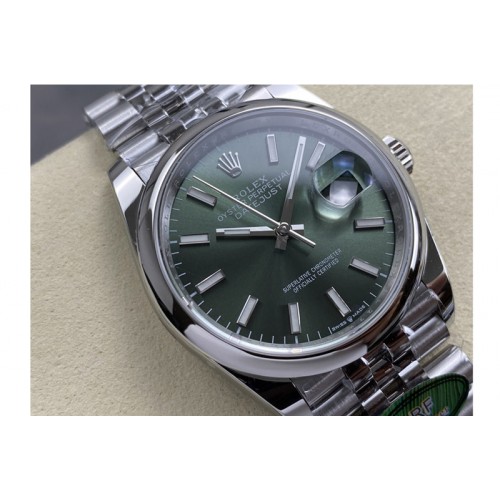Rolex DateJust 36 SS 126200 ARF 1:1 Best Edition 904L Steel Green Dial on Jubilee Bracelet VS3235