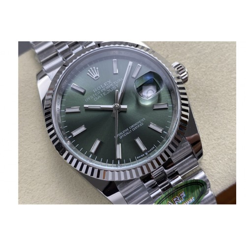 Rolex Datejust 36 126234 904L Steel AR+F 1:1 Best Edition Green Dial on SS Bracelet VR3235