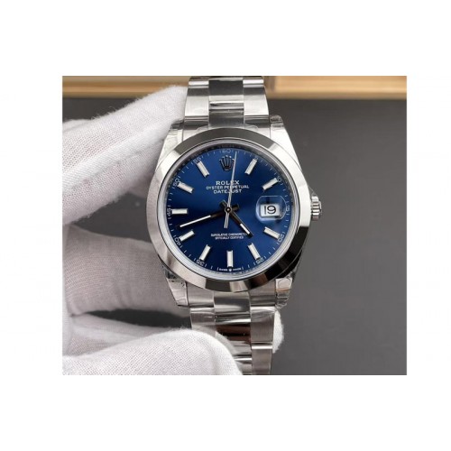 Rolex DateJust 41 126330 904L SS VSF 1:1 Best Edition Blue Dial on Oyster Bracelet VS3235