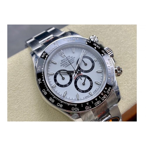 Rolex Daytona 126500 QF 1:1 Best Edition 904L Steel White Dial on SS Braclet SH4131(Gain weight)