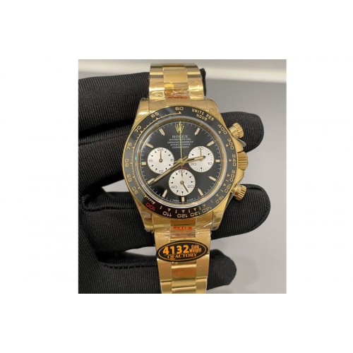 Rolex Daytona 126528 Le Mans RG Gain Weight QF 1:1 Best Edition Black Dial On RG Bracelet SH4132 V9(Gain Weight)