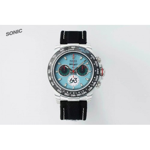 Rolex Daytona DIW Porsche 911 S/T White Carbon SONIC 1:1 Best Edition Blue Dial on Black Nylon Strap SA4130 Rolex Daytona DIW Porsche 911 S/T White Carbon SONIC 1:1 Best Edition Blue Dial on Black Nylon Strap SA4130