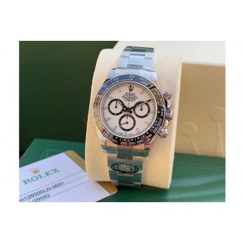 Rolex Daytona 126500 904L SS C1 1:1 Best Edition White Dial On 904L SS Bracelet DD4131 Rolex Daytona 126500 904L SS C1 1:1 Best Edition White Dial On 904L SS Bracelet DD4131