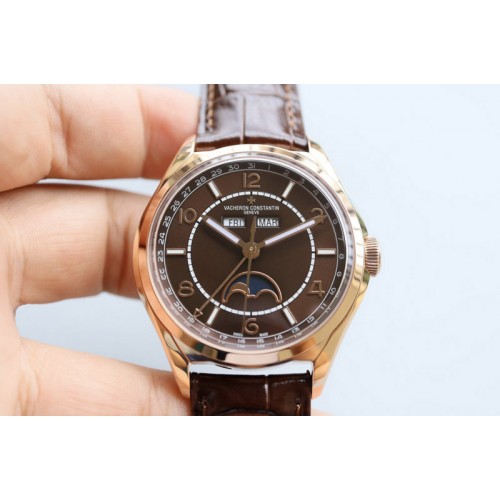 Vacheron Constantin  Fiftysix 4000E RG 40mm MX 1:1 Best Edition Brown Dial on Brown Leather Strap A2460