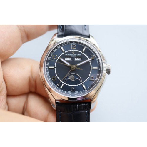 Vacheron Constantin  Fiftysix 4000E SS 40mm MX 1:1 Best Edition Blue Dial on Blue Leather Strap A2460