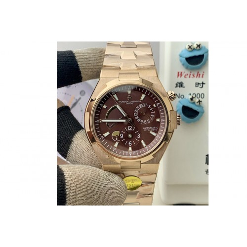 Vacheron Constantin Overseas Dual Time Power Reserve 47450 9F RG Best Edition Brown Dial on RG Bracelet Miyota 9015