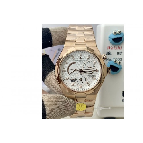 Vacheron Constantin Overseas Dual Time Power Reserve 47450 9F RG Best Edition White Dial on RG Bracelet Miyota 9015