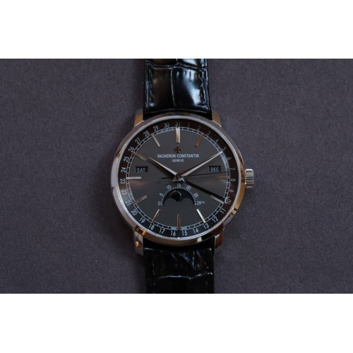 Vacheron Constantin  Patrimony Traditionnelle 4010T MX 1:1 Best SS Black Dial on Black Leather Strap Cal.2460