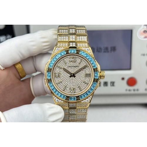 Chopard AlpineEagle 41MM YG Full Diamond on Chopard 01.01-c Chopard AlpineEagle 41MM YG Full Diamond on Chopard 01.01-c