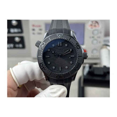 Omega Seamaster 300m 43.5mm Black Ceramic ORF 1:1 Best Edition Ceramic Bezel on Black Rubber Strap OR8806 Super Clone