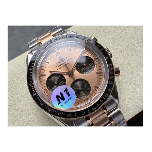 Omega Speedmaster Professional SS/RG N1F Best Edition RG Dial Black Subdial On SS/RG Bracelet Asian 3861