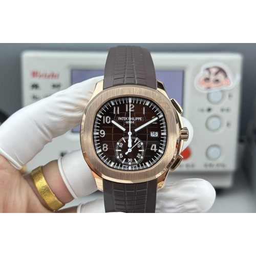 Patek Philippe Aquanaut 5968 RG P1 Best Edition Brown Dial on Brown Rubber Strap PP CH 28-520