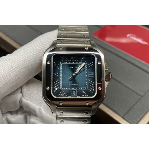 Cartier Santos de Cartier 40mm SS 2018 BVF 1:1 Best Edition Blue Dial on SS SmartLinks Bracelet MIYOTA 9015(Free Leather Strap)