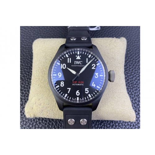IWC Big Pilot IW329801 Real Ceramic M+F 1:1 Best Edition Black Dial on Black Rubber Strap SEIKO 8N-24 IWC Big Pilot IW329801 Real Ceramic M+F 1:1 Best Edition Black Dial on Black Rubber Strap SEIKO 8N-24