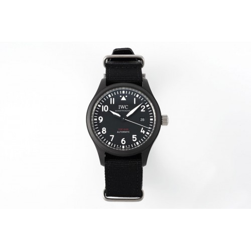 IWC Pilot�s Watch Top Gun Black Ceramic IW326901 ZF 1:1 Best Edition on Black Nylon Strap A32111