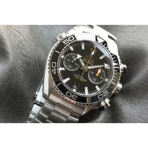 Omega Planet Ocean Master Chronometer OMF SS Black Polished Bezel Black Dial on SS Bracelet A9900