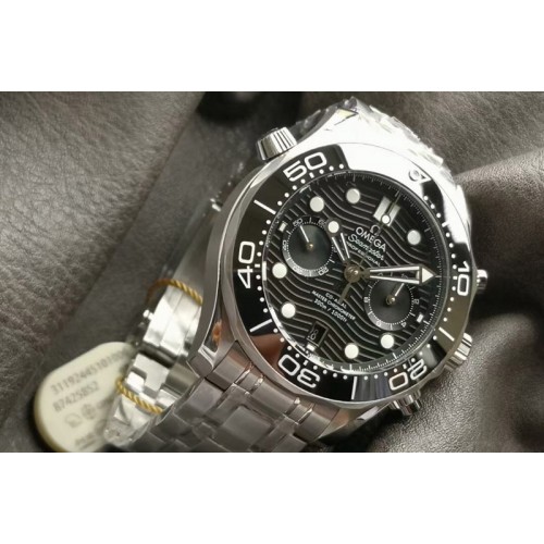 Omega Seamaster 300M Chrono SS OMF 1:1 Best Edition Black Dial on SS Bracelet A9900