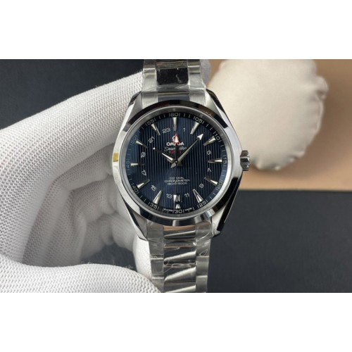 Omega Aqua Terra 150M GMT SS VSF 1:1 Best Edition Black Textured Dial on SS Bracelet VS8605 Omega Aqua Terra 150M GMT SS VSF 1:1 Best Edition Black Textured Dial on SS Bracelet VS8605