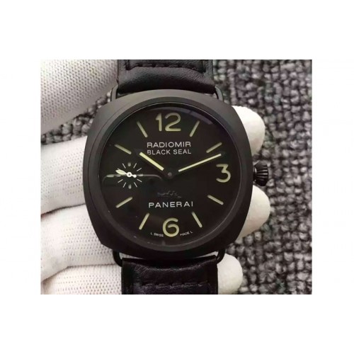 Panerai PAM 292J Real Ceramic (Pig logo) ZF 1:1 Best Edition on Black Leather Strap A6497