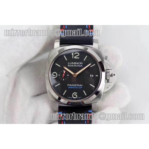 Panerai PAM727 T America's Cup V6F 1:1 Best Edidion on Thick Black Leather Strap P9010