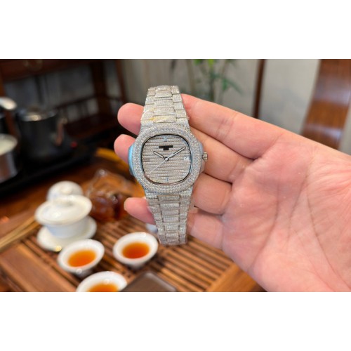 Patek Philippe Nautilus 5711 SS MS Factory Full Diamonds Bezel & Dial on Diamonds Bracelet A324