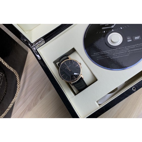 Vacheron Constantin Patrimony RG 1:1 Best Edition Black Dial on Black Leather Strap SW300