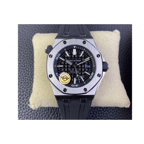 Audemars Piguet Royal Oak Offshore Diver 15703 APSF 1:1 Best Edition Black Dial on Black Rubber Strap SA3120 Super Clone Audemars Piguet Royal Oak Offshore Diver 15703 APSF 1:1 Best Edition Black Dial on Black Rubber Strap SA3120 Super Clone