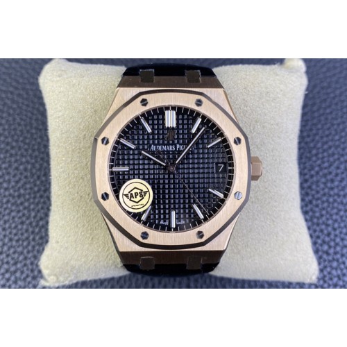 Audemars Piguet Royal Oak 41mm 15500 RG APSF 1:1 Best Edition Black Textured Dial on RG Bracelet SA4302 Super Clone Audemars Piguet Royal Oak 41mm 15500 RG APSF 1:1 Best Edition Black Textured Dial on RG Bracelet SA4302 Super Clone