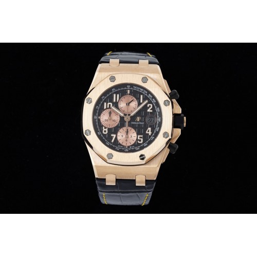 Audemars Piguet Royal Oak Offshore 42mm RG Bezel APF 1:1 Best Edition Black/RG Dial on Black Leather Strap A3126 Audemars Piguet Royal Oak Offshore 42mm RG Bezel APF 1:1 Best Edition Black/RG Dial on Black Leather Strap A3126