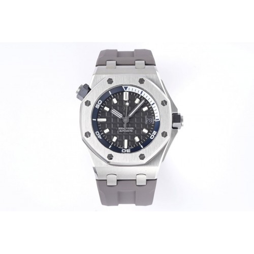 Audemars Piguet Royal Oak Offshore Diver 15720 SS ZF 1:1 Best Edition Gray Dial on Gray Rubber Strap A4308