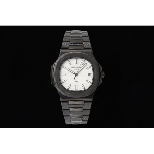 Patek Philippe Nautilus 5711 DIW Carbon DIWF 1:1 Best Edition Silver Textured Dial on Carbon/PVD Bracelet 324CS