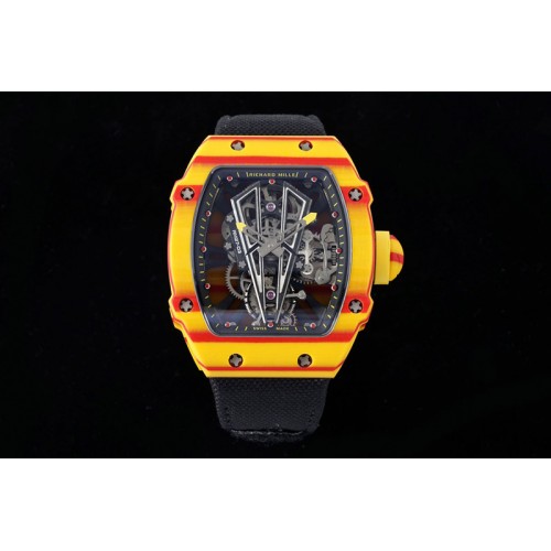 Richard Mille RM027-03 Real Tourbillon RMF Best Edition Orange/Red Carbon Skeleton Dial on Black Nylon Strap Richard Mille RM027-03 Real Tourbillon RMF Best Edition Orange/Red Carbon Skeleton Dial on Black Nylon Strap