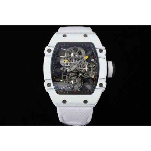 Richard Mille RM027-02 Nadal Real Tourbillon RMF Best Edition White Forge Carbon Black Inner Bezel on White Nylon Strap Richard Mille RM027-02 Nadal Real Tourbillon RMF Best Edition White Forge Carbon Black Inner Bezel on White Nylon Strap
