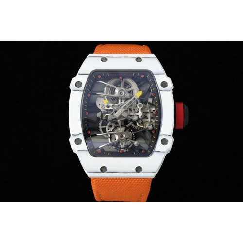 Richard Mille RM027-02 Nadal Real Tourbillon RMF Best Edition White Forge Carbon Black Inner Bezel on Orange Nylon Strap Richard Mille RM027-02 Nadal Real Tourbillon RMF Best Edition White Forge Carbon Black Inner Bezel on Orange Nylon Strap