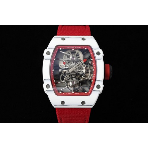Richard Mille RM027-02 Nadal Real Tourbillon RMF Best Edition White Forge Carbon Red Inner Bezel on Red Nylon Strap Richard Mille RM027-02 Nadal Real Tourbillon RMF Best Edition White Forge Carbon Red Inner Bezel on Red Nylon Strap
