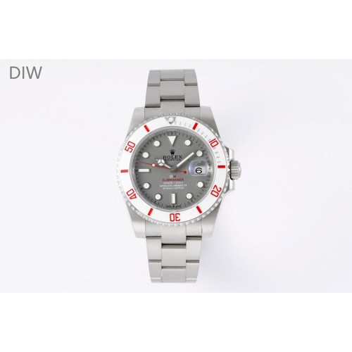 Rolex Submariner Sandblasted DIWF Best Edition White Bezel Gray Dial Dial on SS Bracelet VR3135 Rolex Submariner Sandblasted DIWF Best Edition White Bezel Gray Dial Dial on SS Bracelet VR3135