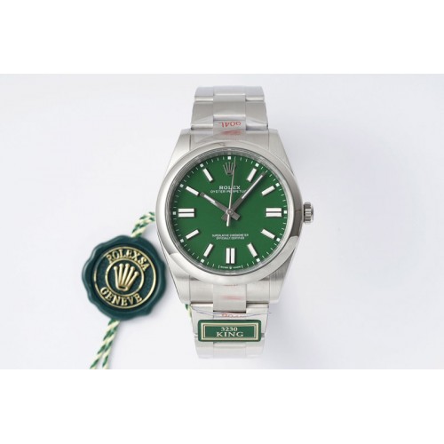 Rolex Oyster Perpetual 41mm 124300 KING 1:1 Best Edition 904L Steel Green Dial on SS Bracelet K3230