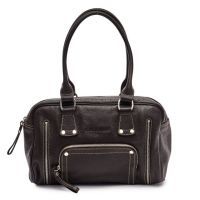 LONGCHAMP, JAMIN PUECH SAC en cuir grainé surpiqué chocolat (24 x 35 cm). SAC en patchwork de cuir grainé chocolat rehaussé de rivets en laiton (25 x 35 cm) (bon état)