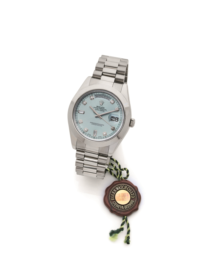 ROLEX  Day-Date " Glacier Blue ", ref. 218206, n° 752U70H3