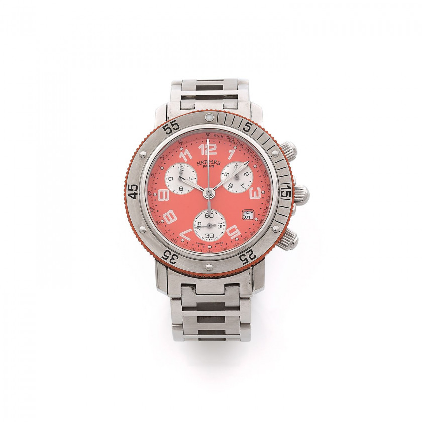 HERMES Clipper chronographe, réf. CL2.916, n° 2397879,Vers 2000