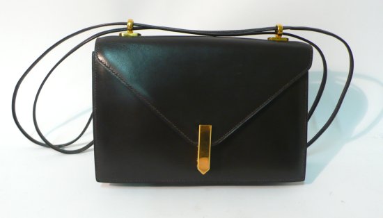 HERMES Paris made in france Sac New Jimmy's en box marron, attaches et fermoir plaqu