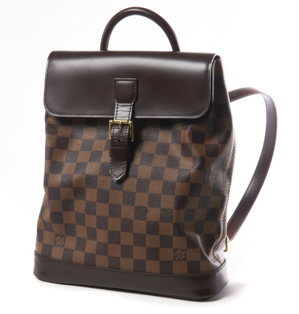 Louis VUITTON SAC Soho en toile Damier et cuir glac