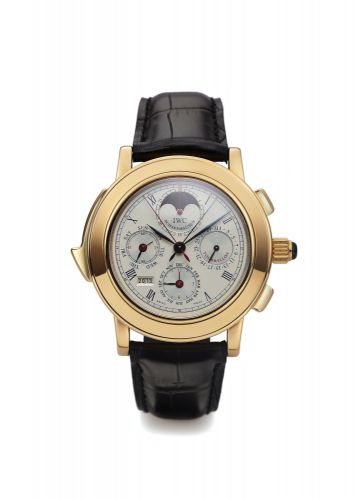 IWC IL DESTRIERO SCAFUSIA PINK GOLD. International Watch Co., Schaffhausen, "Il Destriero Scafusia" No. 40/125, movement No.. 2500074, case No. 2537077. Made in a limited edition of 125 examples. Production of. this reference began in 1993, ended in 1999.