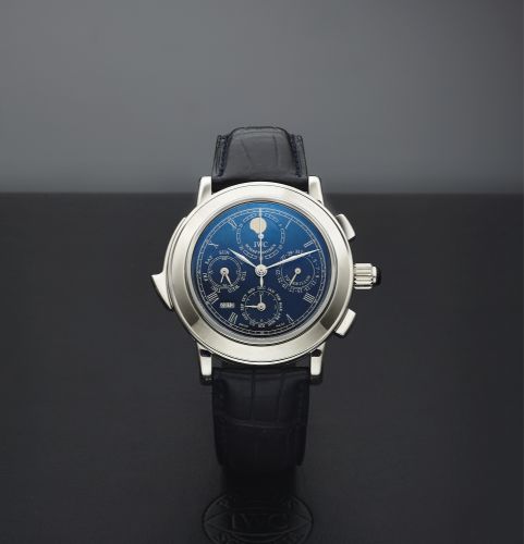 IWC IL DESTRIERO SCAFUSIA PLATINUM. International Watch Co., Schaffhausen, "Il Destriero Scafusia" No. 34/125, movement No.. 2500029, case No. 2537045. Made circa 1997. Production of this reference began in 1993. and ended in 1999 with a total of 125 exam