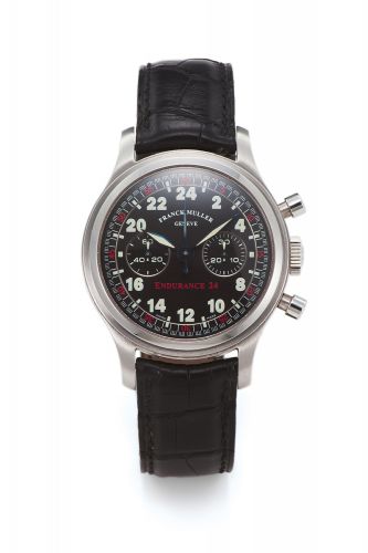 FRANCK MULLER REF. 2880 ENDURANCE 24 STEEL. Franck Muller, Genève, "Endurance 24", No. 270, Ref. 2880.. Made circa 1990's.. Fine, manual-winding, water-resistant, round button chronograph. registers, tachometer and 24-hour dial, stainless steel wristwatch